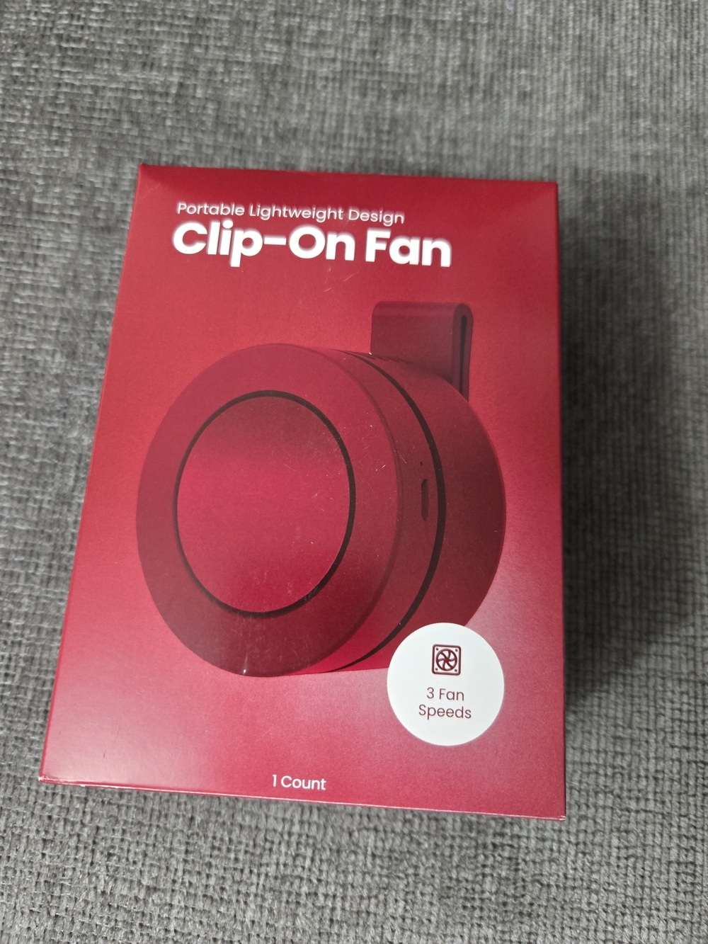 Portable Clip-On Fan - Red